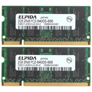 4GB 2x 2GB Kit Dell Latitude E4200 E5400 E5500 E6400 E6500 XFR D630 DDR2 Memory - Picture 1 of 8