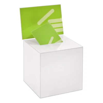 Losbox 200x200x200mm mit Topschild A5 Quer opal / blickdicht / Acryl - Bild 1 von 4