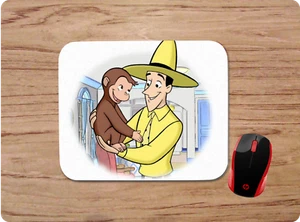 CURIOUS GEORGE MAN IN THE YELLOW HAT CUSTOM MOUSE PAD DESK MAT PC GAMING SCHOOL - Picture 1 of 1