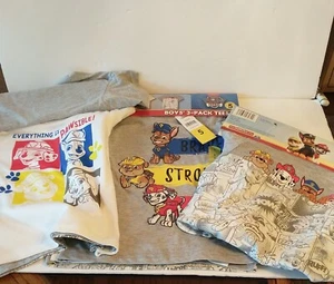 PAW PATROL Graphic Boys 3 pack T-Shirt Character Set Size 5 NWT - Picture 1 of 9