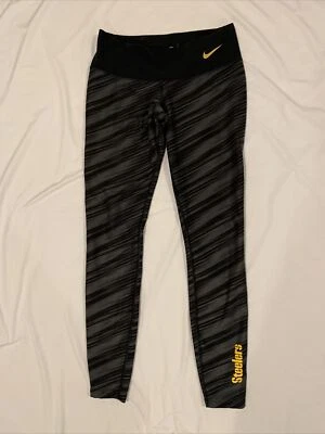 NFL Pittsburgh Steelers Mujer Nike Negro/Gris Rayas Tobillo Leggings Talla S Foto 1 de 4