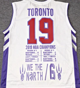 TORONTO RAPTORS COMMEMORATIVE 2019 NBA CHAMPIONS REEBOK XXL JERSEY LOWRY-KAWHI  - Picture 1 of 5