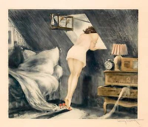 The Attic Room By Louis Icart Quality Print - Frame Me - Picture 1 of 2