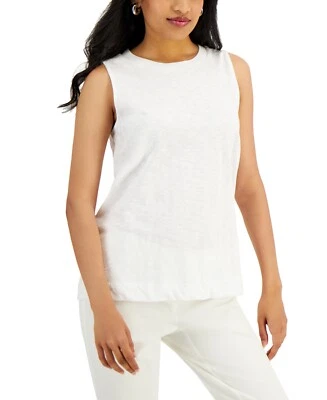 MSRP $40 Alfani High-Neck Tank Top White Size Large (STAINED) - Image 1 of 2