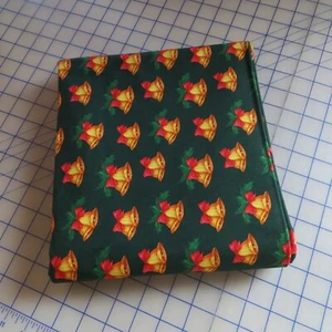 ~ 6 Yards Long Christmas Bells On Green, $3.99 Ships ANY Amount Of Fabric - Picture 1 of 1