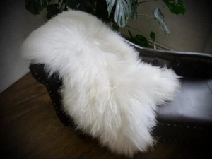XXL Island Schaffell ökologisch gegerbt super langflorig weiss 130-140cm - Bild 1 von 5