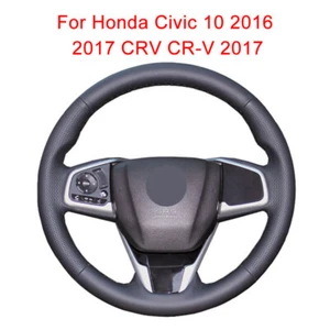 Customized Non-slip Leather Car Steering Wheel Cover Wrap For Honda Civic 10th - Picture 1 of 8