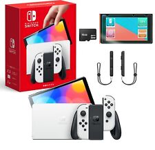 Nintendo Switch OLED 64GB White Console + 🛡️ Screen Protector & SD Card Bundle