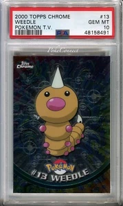 PSA 10 GEM MINT Pokemon WEEDLE 2000 Topps Chrome Series 1 #13 - Picture 1 of 2