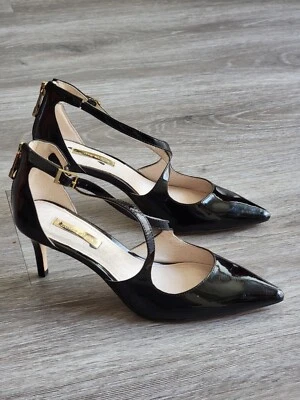 Женские лакированные кожаные черные туфли с ремешками Louise Et Cie. Размер 6 М / 36 - Изображение 1 из 4