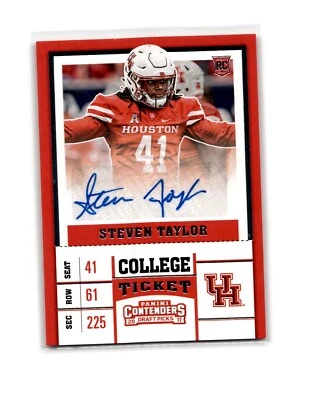 2017 Panini Contenders Draft Picks Steven Taylor COLLEGE TICKET AUTO RC #249 - Image 1 of 2