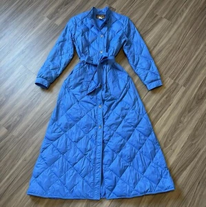 Vintage Eddie Bauer Blue Goose Down Quilted Puffer Long Coat Jacket Women’s Sz M - Picture 1 of 7