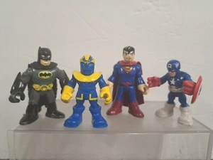 IMAGINEXT DC COMICS MARVEL SUPER HEROES Supermab, Capt America, Batman Thanos) - Picture 1 of 9