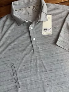 Walter Hagen Golf Polo Shirt Uomo L Grigio Clubhouse 11 Striazioni Piqué Perform NUOVO - Foto 1 di 9
