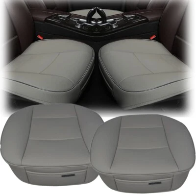 2PCS Car Front Seat Cover PU Leather Pad Breathable Mat Cushion Full Surround - Image 1 of 4