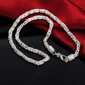 Women's Unisex 925 Sterling Solid Silver Dragon Head Necklace 5MM 20inch - Picture 1 of 5