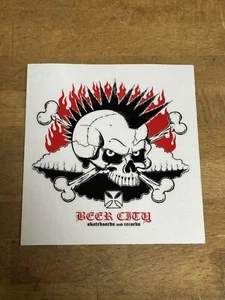 Beer City Skateboards & Records Sticker 4” - Punk - Vintage - Picture 1 of 2