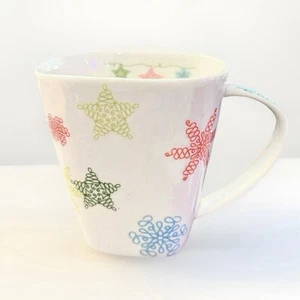Starbucks 2005 Christmas Mug Square Stars & Snowflakes - Picture 1 of 5
