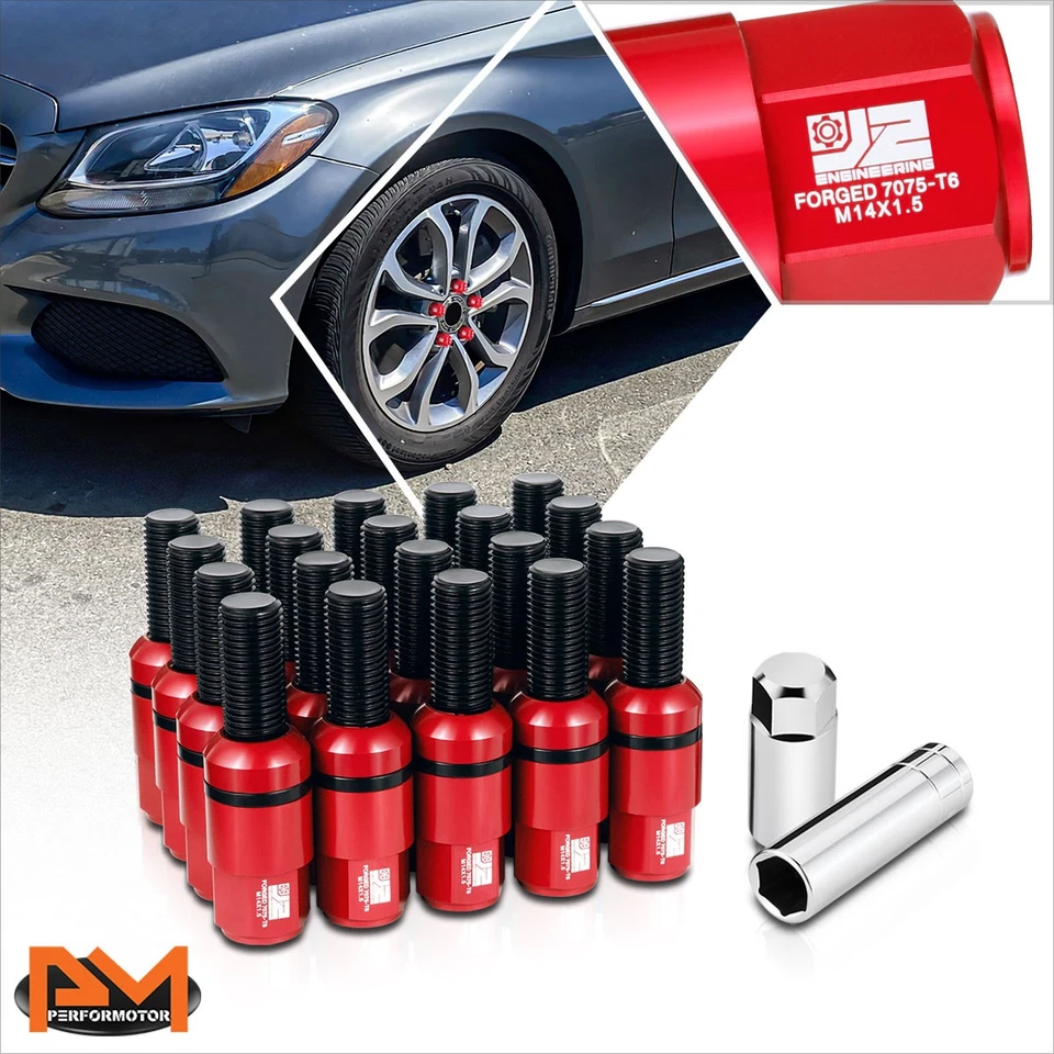 J2 20 PCS M14 x 1.5 Removable Cap Closed End Wheel Lug Bolts for Mercedes-Benz - Image 1 of 4