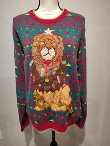 Blizzard Bay Ugly Herren Weihnachtspullover Löwe Größe M  - Bild 1 von 10