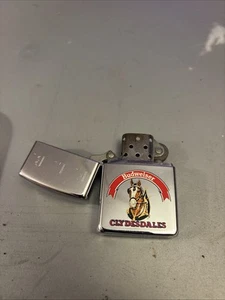BUDWEISER CLYDESDALES Polished Chrome Lighter E X1 Zippo Well Loved - Picture 1 of 3