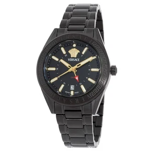 Reloj para hombre Versace V-Code GMT cuarzo esfera negra VEAFA0824 - Imagen 1 de 3