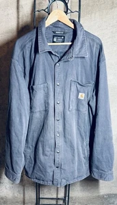 Carhartt Rugged Flex Relaxed Fit Shirt Jacket 3XL Tall Gray Lined Chore Workwear - Picture 1 of 11