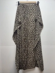 JCREW LEOPARD PRINT SCARF WRAP 100% ORGANIC COTTON LARGE 78x31 - Picture 1 of 6