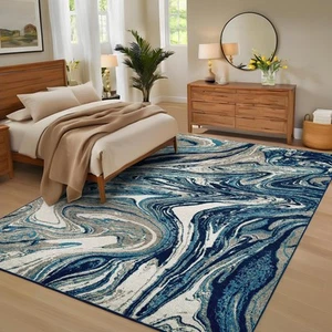 LUXLOOM Modern Abstract Large Area Rug 9x12 Washable Rugs for Living Room Sta... - Picture 1 of 9