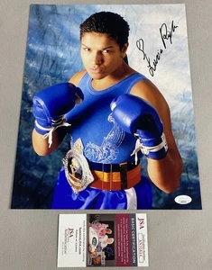 CHAMPION- LUCIA RIJKER AUTOGRAPH BOXING 11x14 BELT PORTRAIT PHOTO JSA AN31614 - Picture 1 of 1
