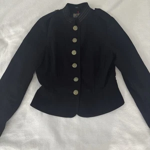 Giacca Vintage Polo Jeans Co. NYC Ralph Lauren Blazer Militare M Blu Navy LEGGI - Foto 1 di 17