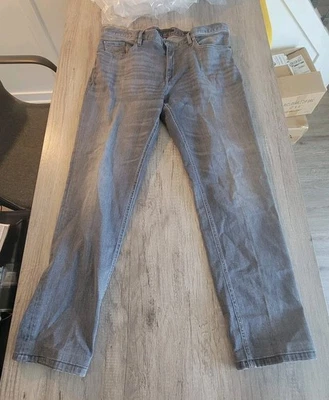 Pantalones de mezclilla grises Alberto Luxury T400 calce regular para hombre 36x34  Foto 1 de 4