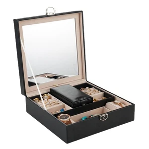 Multifunktionale Schmuck-Aufbewahrungsbox, -Ohrring-Schmuckschatulle, Uhr, 2842 - Bild 1 von 6