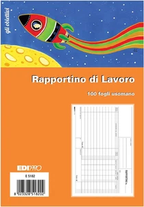 - E5182 - Blocco Rapportino Di Lavoro 100 Fogli Uso Mano F.To 22X14,8 - Foto 1 di 12