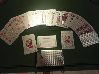 Mazzo Di Carte Da Gioco Argentate - Immagine 1 di 3