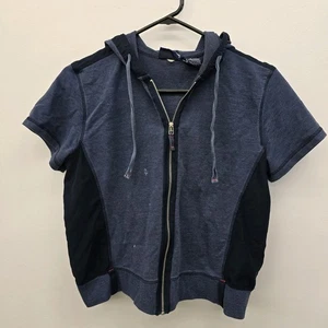 Catalina Zip Up Hooded Short Sleeve Sweater Size Med Jrs/ Kids Vtg 90's (A57) - Picture 1 of 8