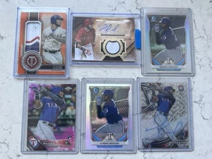 Nomar Mazara Rookie Auto Refractor Lot Signed Patch Texas Rangers - Picture 1 of 2
