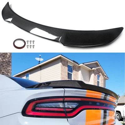 Rear Spoiler Wing Carbon Fiber Style For Dodge Charger SXT GT R/T 2011-2023 - Image 1 of 4