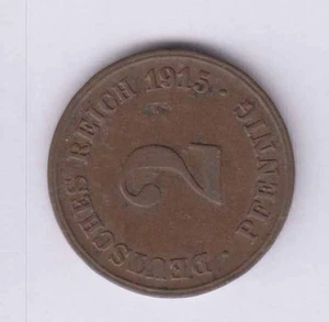 GERMANY DEUTSCHLAND 2 Pfennig 1915D (AH504) - Picture 1 of 2