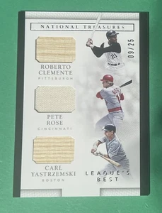2016 Panini National Treasures Yaz Roberto Clemente Pete Rose GU RELIC /25 - Picture 1 of 2