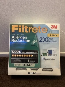 Filtrete 14x14x1 Air Filter MPR 1200D MERV 11 Allergen Reduction - 4 Packs - Picture 1 of 4