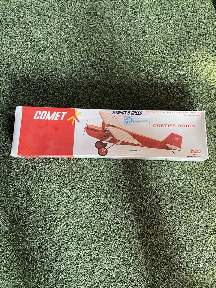COMET CURTISS ROBIN 14.5" WINGSPAN #2306 STRUCT-O-SPEED BALSA AIRPLANE MODEL - Image 1 of 4