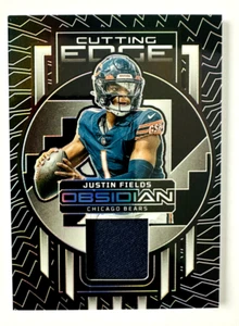 Tarjeta de camiseta Panini Obsidian Justin Fields 2023 Cutting Edge SP #/199 ¡Osos! - Imagen 1 de 3