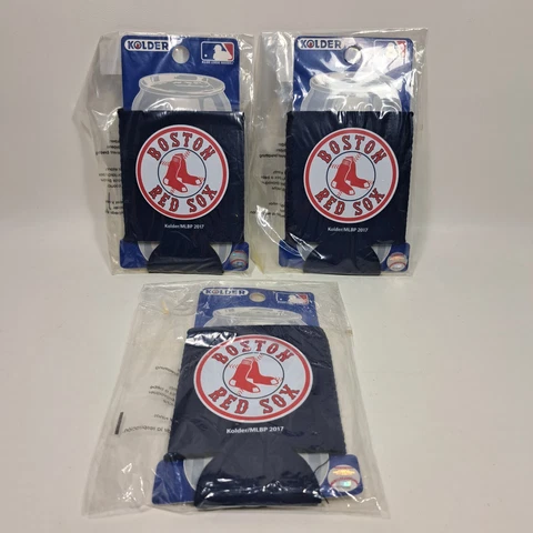 3 Boston Red Sox Fan Koozie Kolder Kaddy Holder MLB Baseball Neoprene NEW Cover