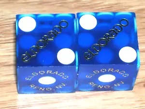 1 PAIR OF DICE FROM THE ELDORADO CASINO (2) RENO NV - Picture 1 of 3