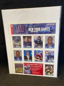 2004 NEW YORK GIANTS FOGLIO DI FRANCOBOLLI NON TAGLIATO ANNO EQUIPAGGIO ROOKIE! - Foto 1 di 2