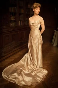 Silk Stain History Fashion Wedding Dress with Jacket Cape Crimson Peak Costume - Picture 1 of 9