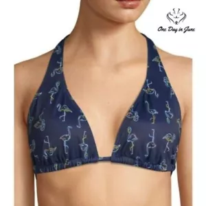 Top de bikini City Streets azul marino flamenco halter mediano nuevo - Imagen 1 de 4