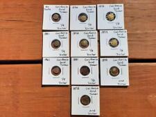 LOT OF 10 CALIFORNIA GOLD TOKENS FRACTIONALS 1852, 1881, 1861, 1872, 1876, 1898