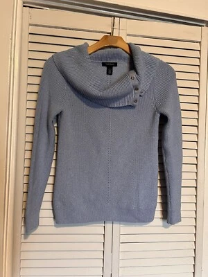 WHITE HOUSE BLACK MARKET WHBM Women's Size Small S Sweater Turtleneck Light Blue - Image 1 of 4